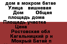 дом в мокром батае › Улица ­ вишневая  › Дом ­ 3 › Общая площадь дома ­ 45 › Площадь участка ­ 1 800 › Цена ­ 1 500 000 - Ростовская обл., Кагальницкий р-н, Мокрый Батай п. Недвижимость » Дома, коттеджи, дачи продажа   